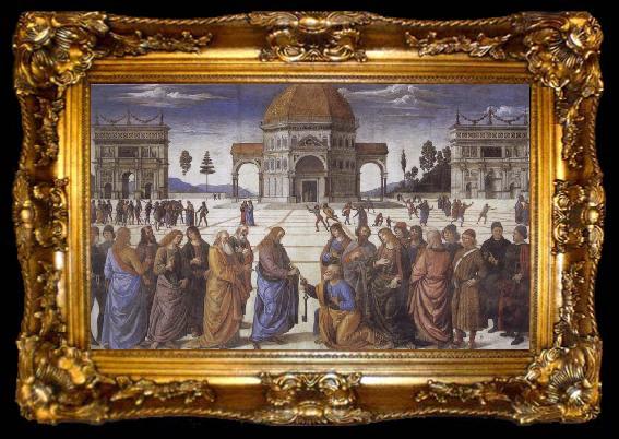 framed  Pietro Perugino Christ giving the Keys to St.Peter, ta009-2